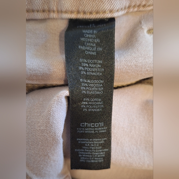 Chico's So Lifting Slim Leg Khaki Jeans Sz 0 27" *D2 - Picture 5 of 6